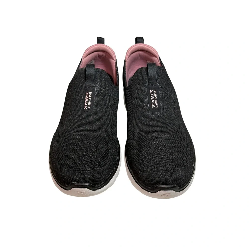 Skechers‎ GOwalk 6 Black Pink Slip On Sneakers Women Size 10 Hyper Pillars